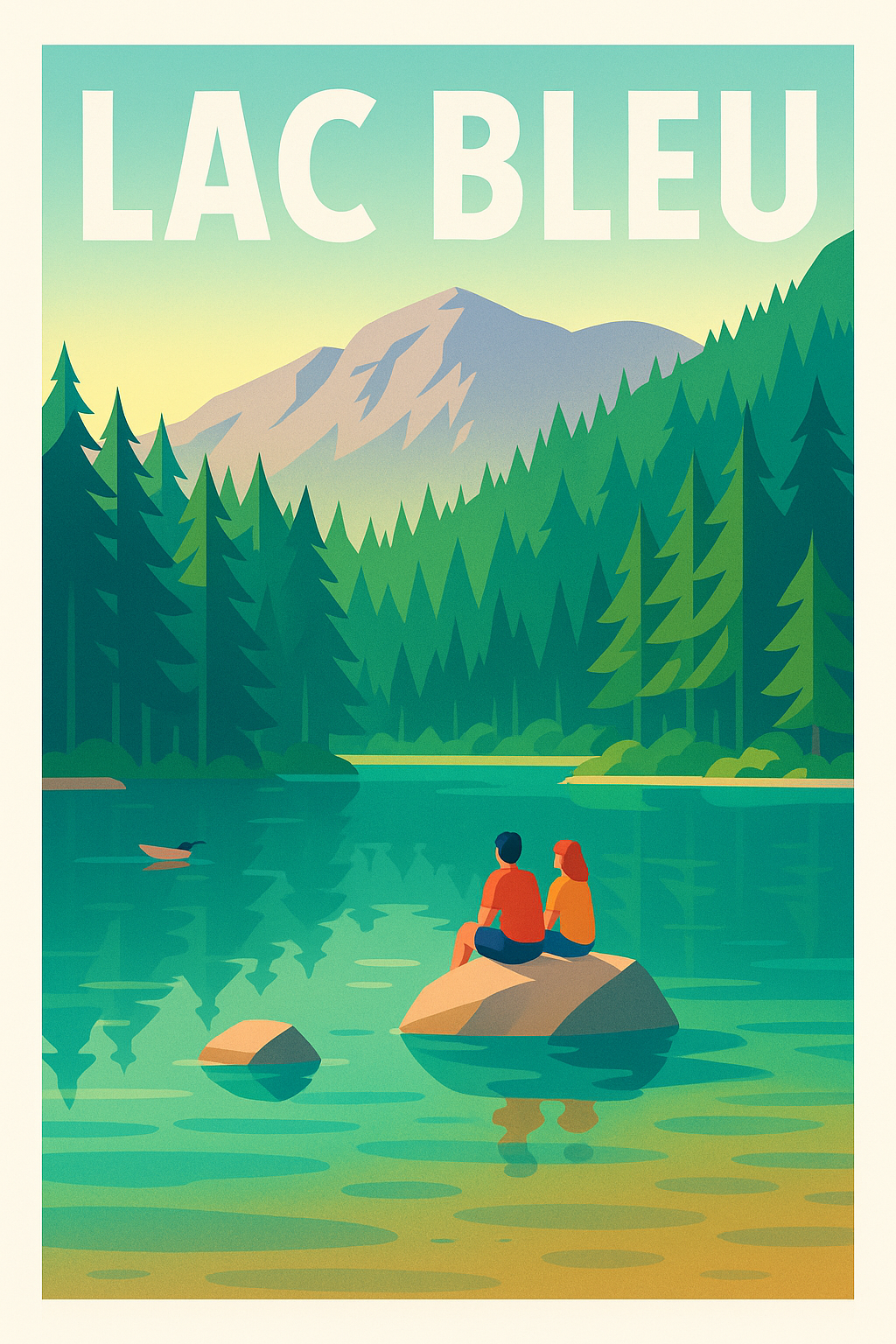 Affiche de Lac Bleu - Une évasion sereine au cœur de la nature