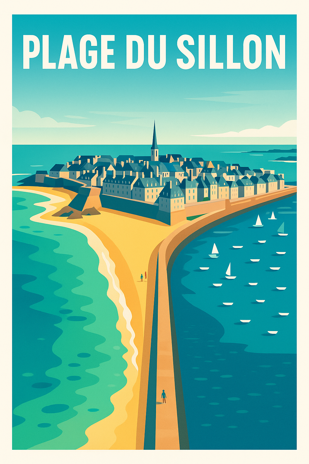 Affiche de Plage du Sillon - L'élégance iodée de Saint-Malo