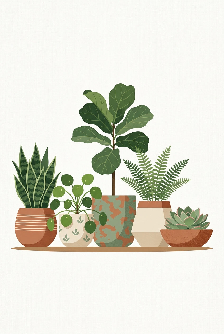 Affiche Chambre Ado Plantes en Pots - Poster Botanique