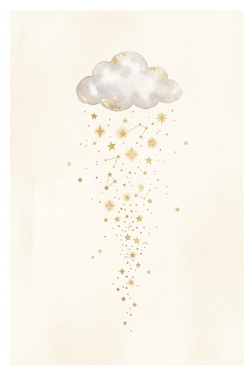 Affiche Chambre Bébé Pluie d'Étoiles - Poster Céleste
