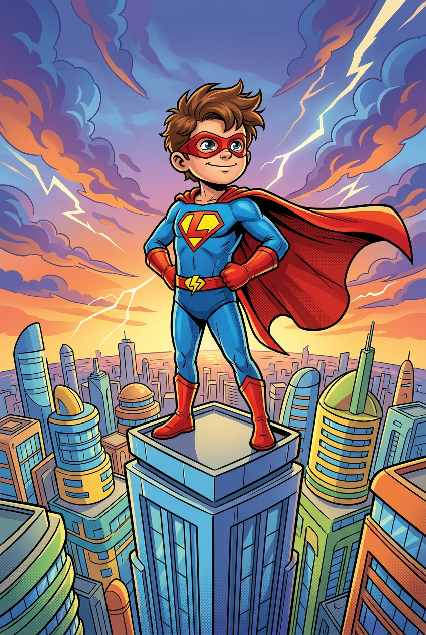 Affiche Chambre Enfant Super-Héros - Poster Super-Héros