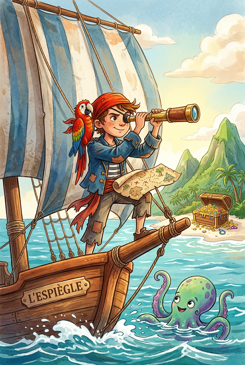 Affiche Chambre Enfant Pirate Île au Trésor - Poster Pirates