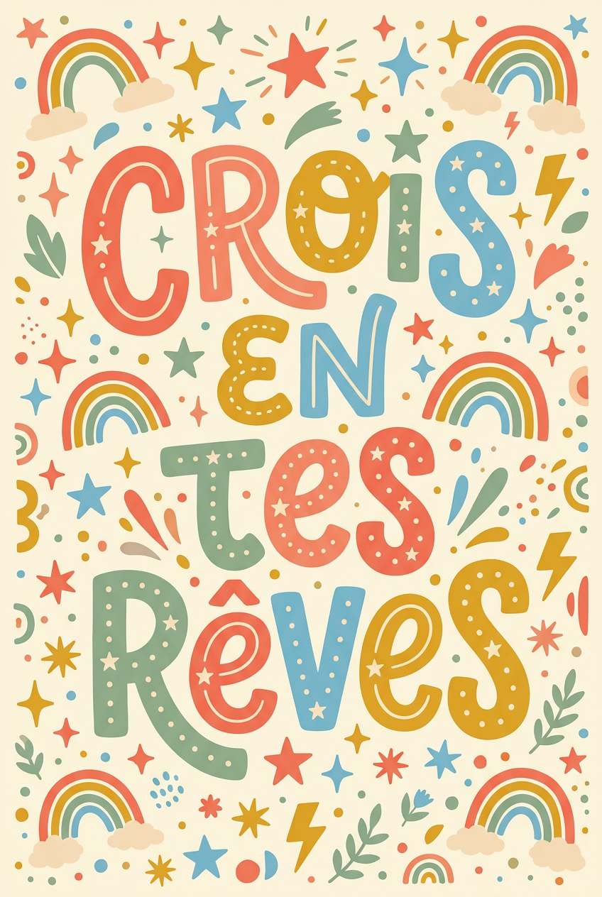 Affiche Chambre Enfant Crois en tes Rêves - Poster Citation