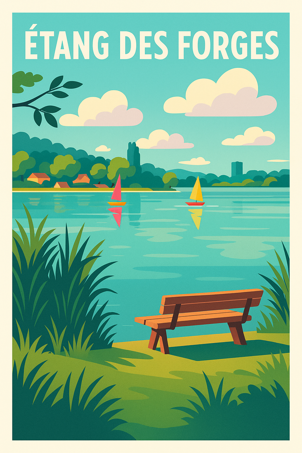 Affiche de Étang des Forges - Une pause bucolique au bord de l'eau