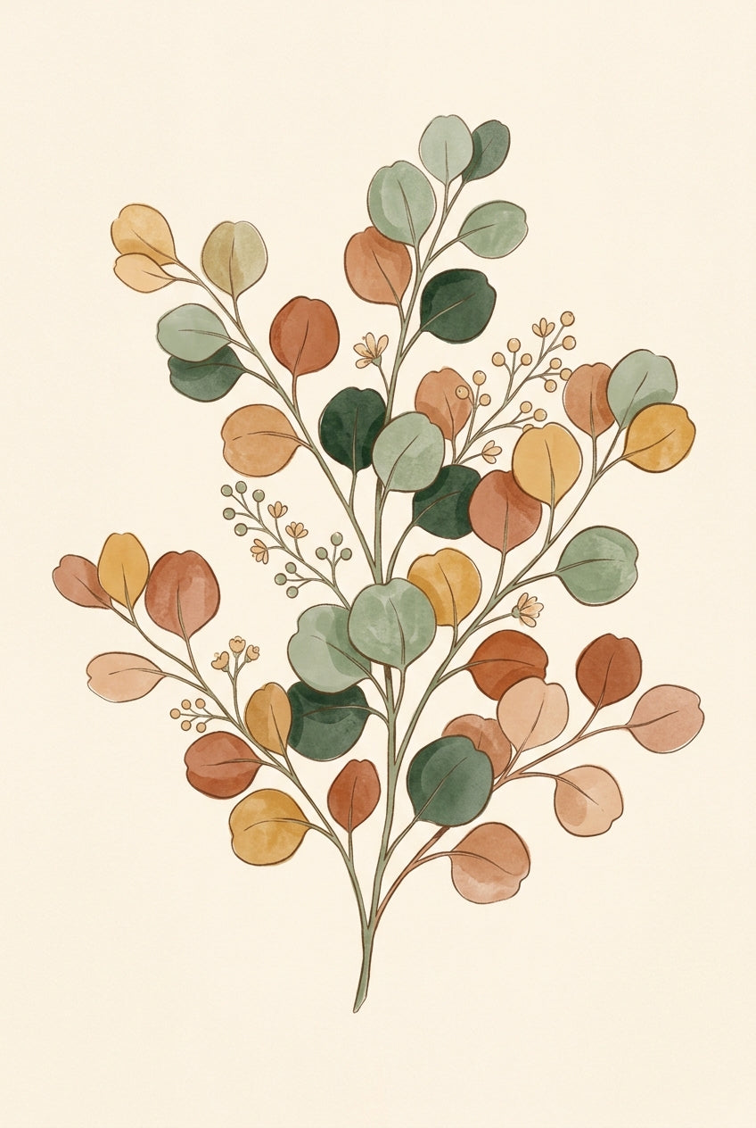 Affiche Chambre Bébé Branche d'Eucalyptus - Poster Boho