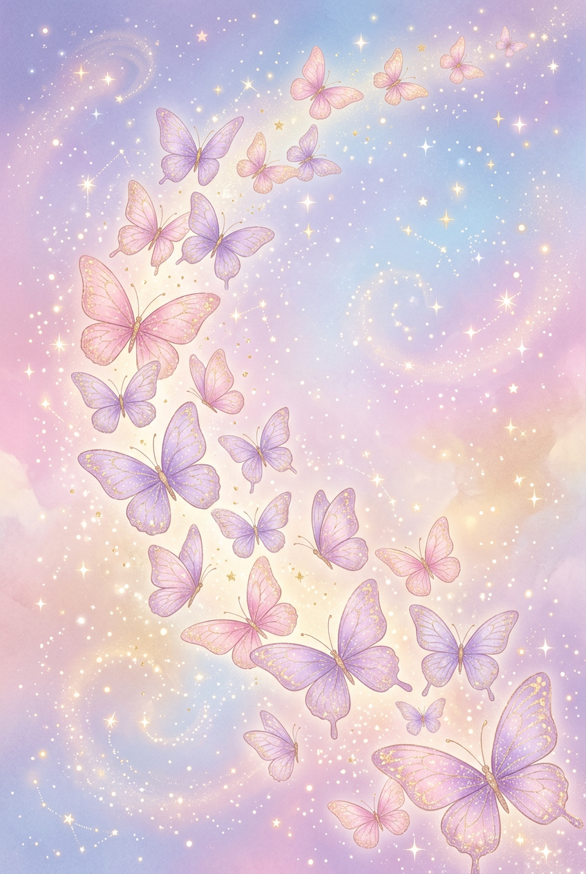 Affiche Chambre Enfant Papillons Pastel - Poster Féerique