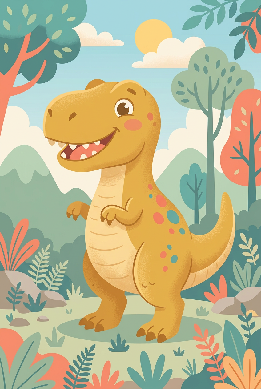 Affiche Chambre Enfant T-Rex - Poster Dinosaures