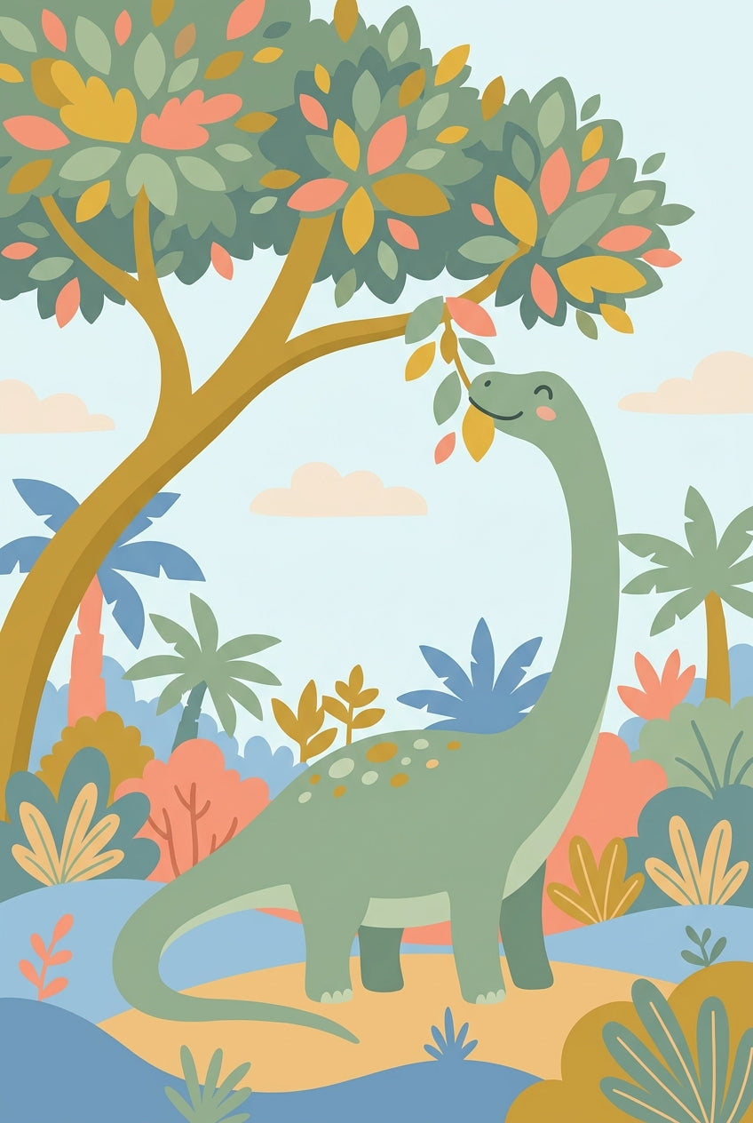 Affiche Chambre Enfant Diplodocus - Poster Dinosaures