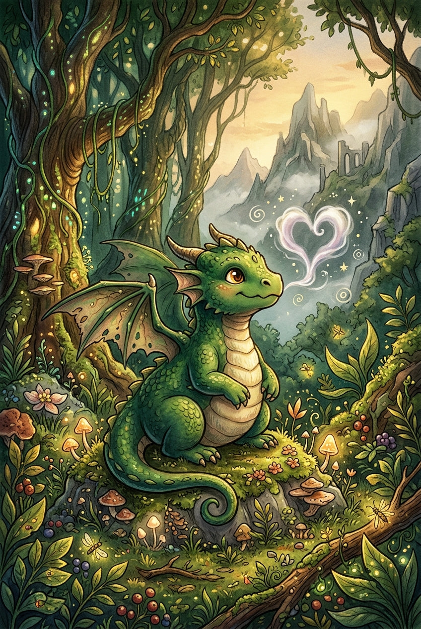 Affiche Chambre Enfant Dragon Gentil - Poster Aventure