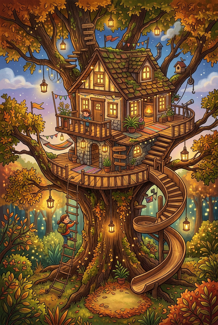 Affiche Chambre Enfant Cabane dans l'Arbre - Poster Aventure