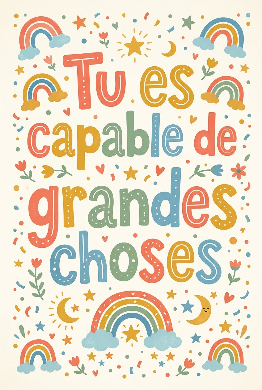 Affiche Chambre Enfant Tu es Capable de Grandes Choses - Poster Citation