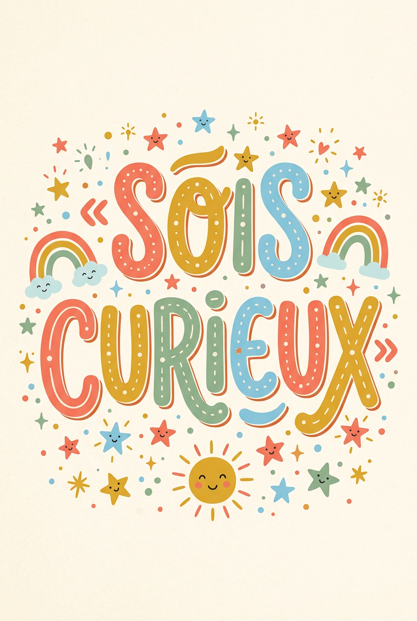 Affiche Chambre Enfant Sois Curieux - Poster Citation