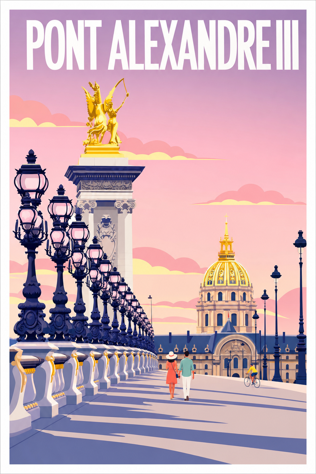 Affiche du Pont Alexandre III, poster dôme doré