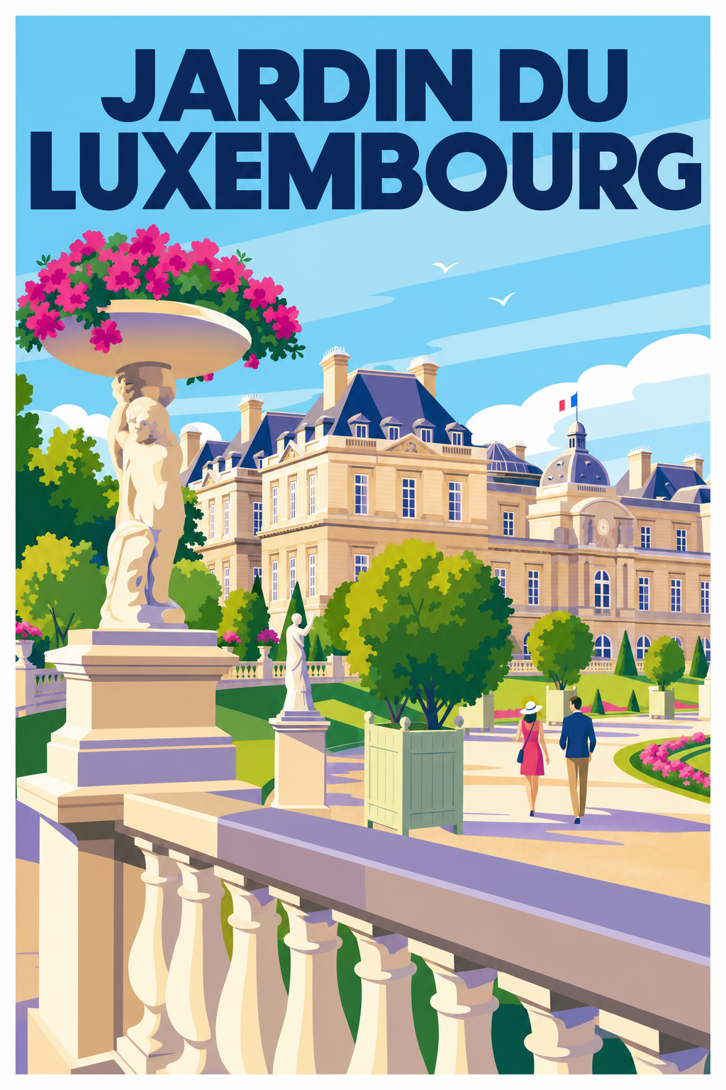 Affiche du Jardin du Luxembourg, poster Palais