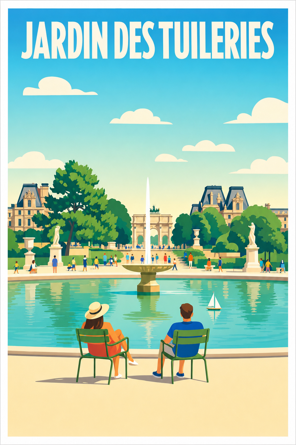 Poster du Jardin des Tuileries, poster Paris