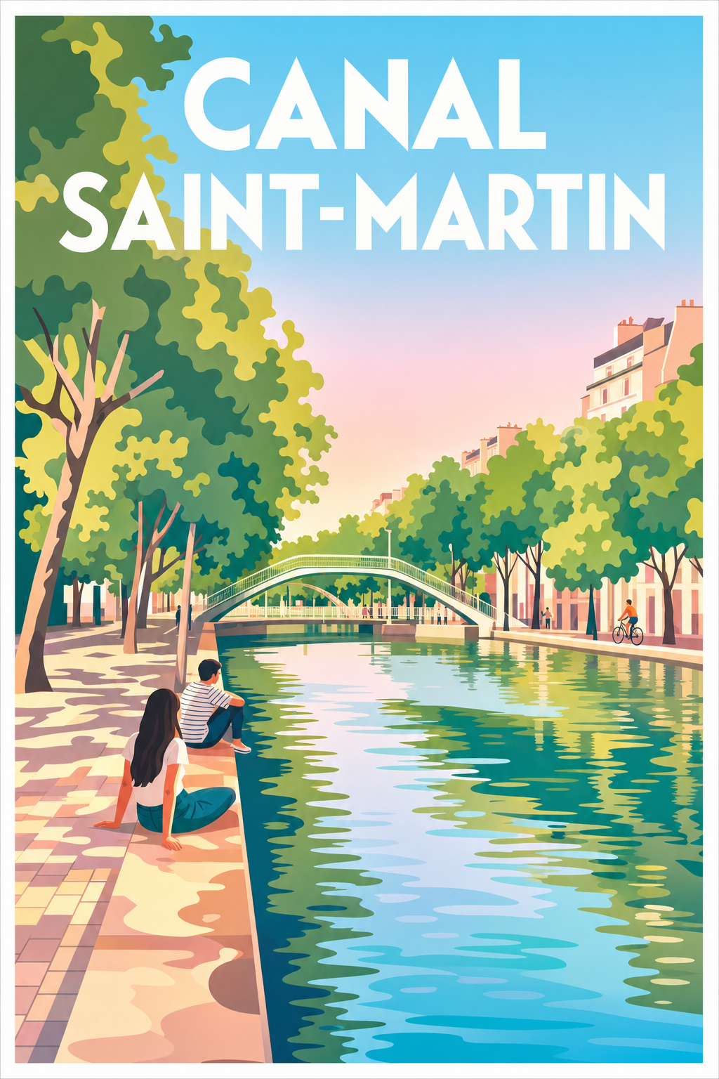 Affiche du Canal Saint-Martin, poster rive de Paris