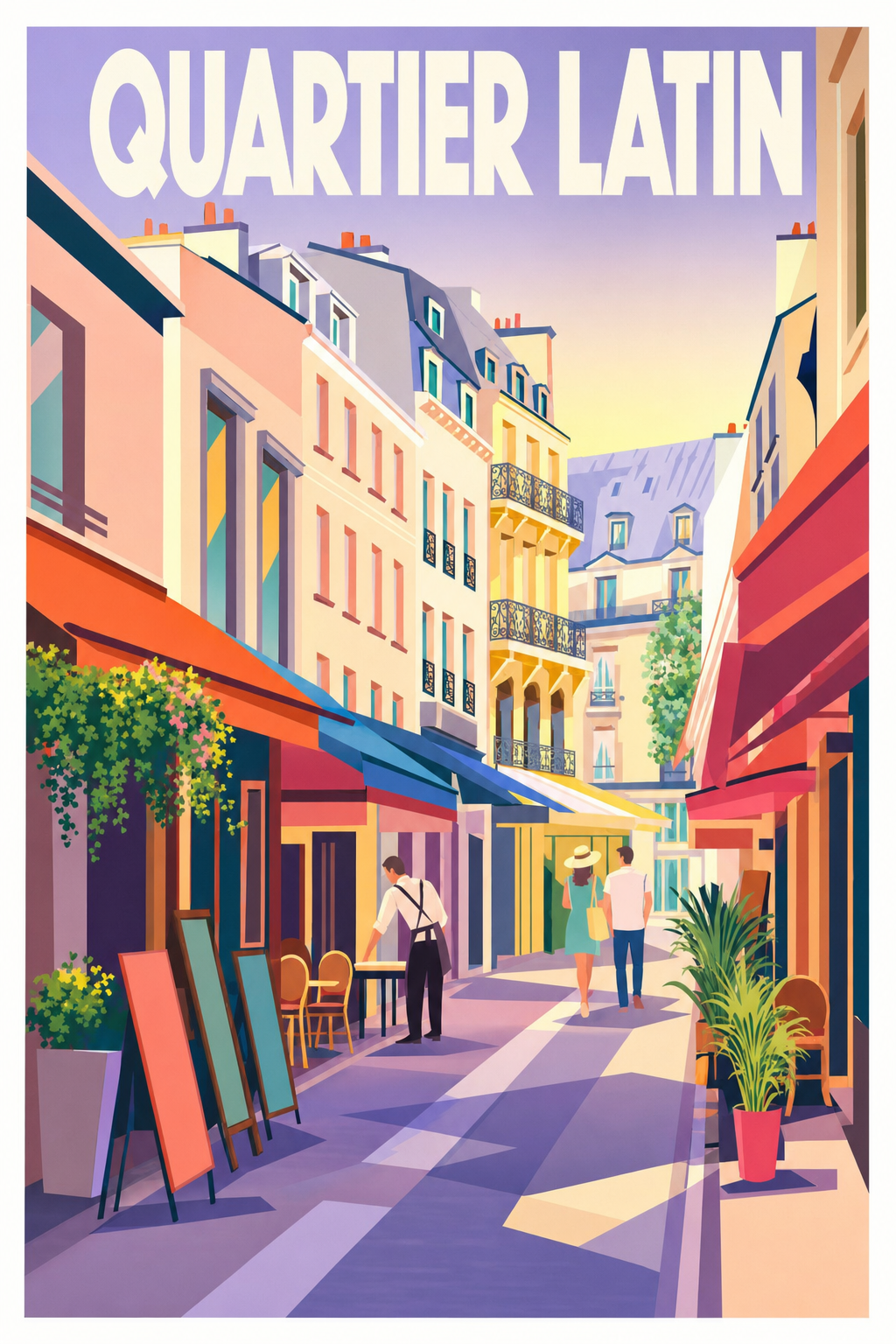 Affiche du Quartier Latin, poster Paris vintage