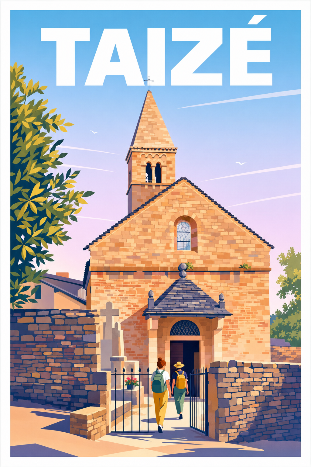 Affiche de Taizé, poster église romane