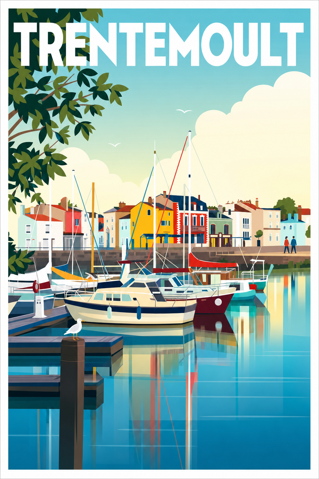 Affiche de Trentemoult, poster village coloré