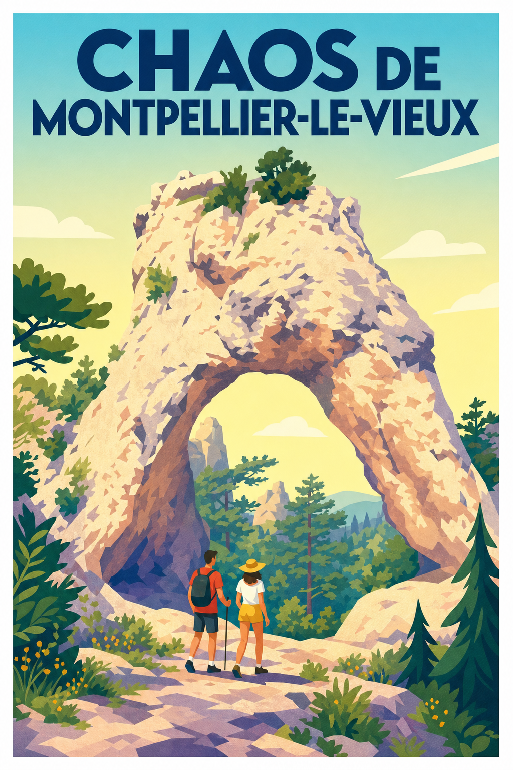 Poster de Montpellier-le-Vieux, arche de pierre