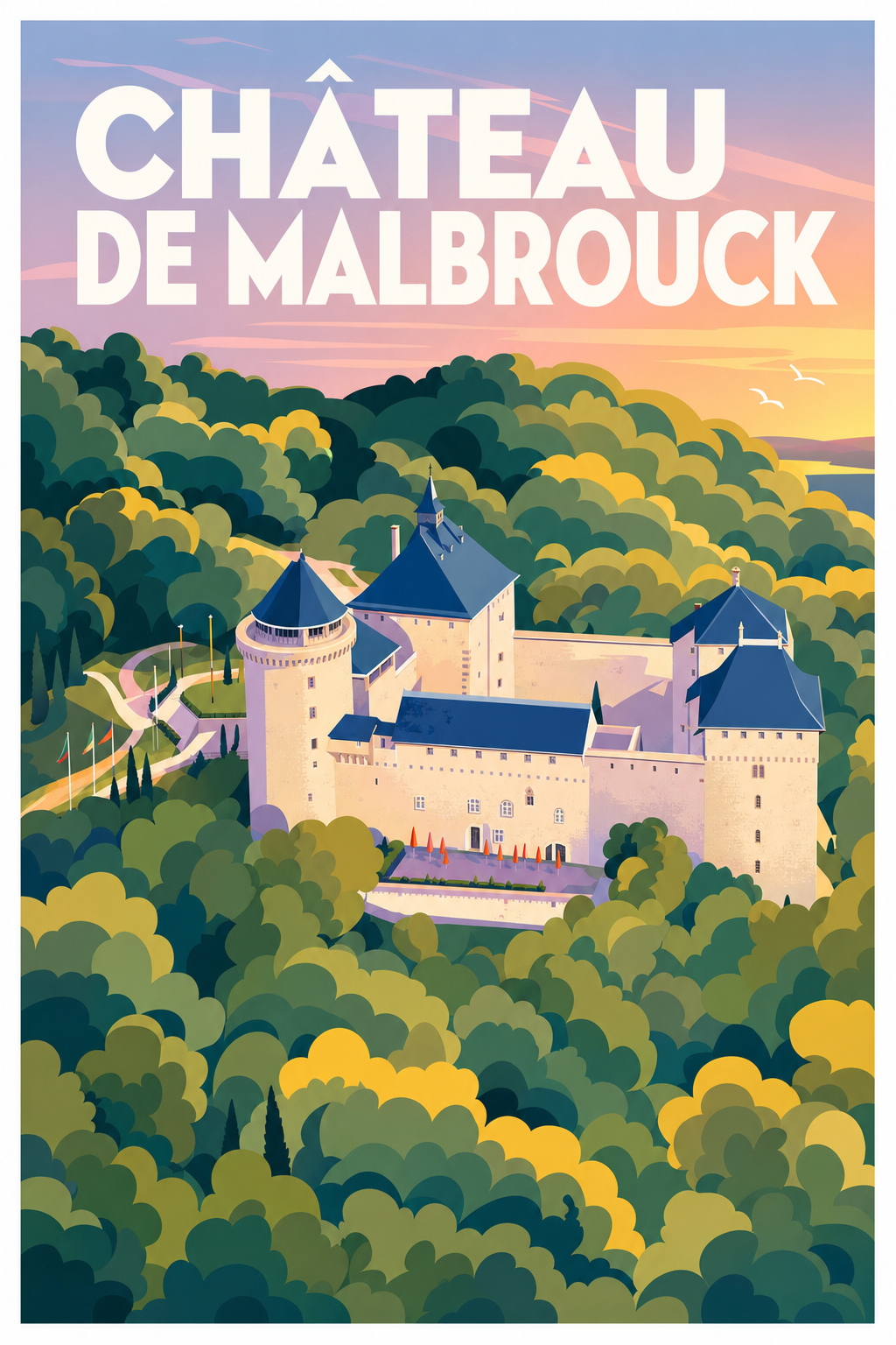 Poster du Château de Malbrouck, affiche de Moselle