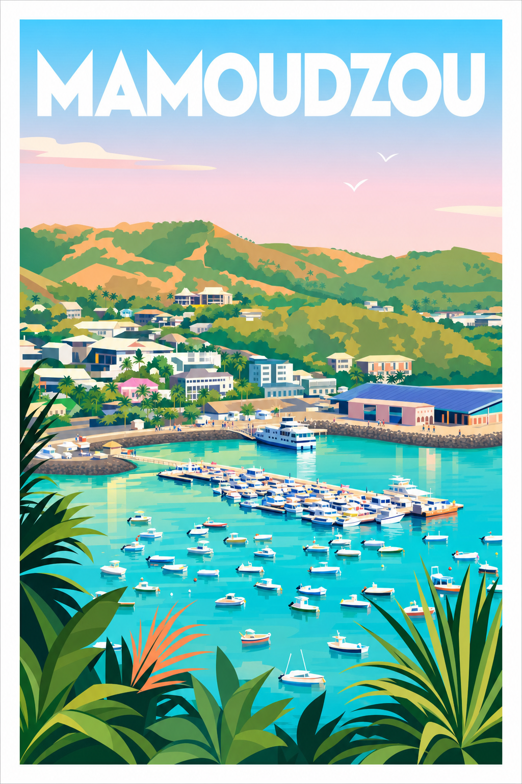 Poster de Mamoudzou, port de Mayotte