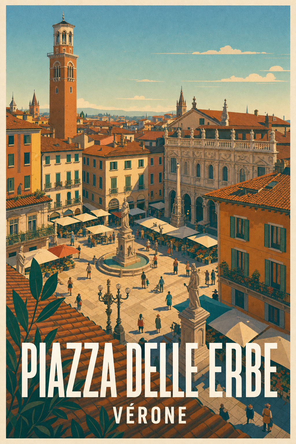 Affiche de Vérone, poster Piazza delle Erbe