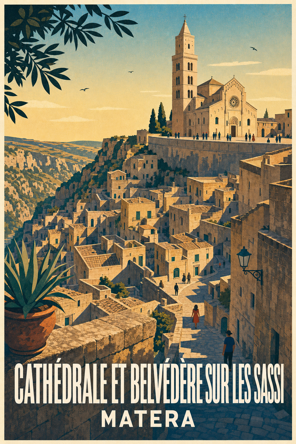 Affiche de Matera, poster de la cathédrale des Sassi