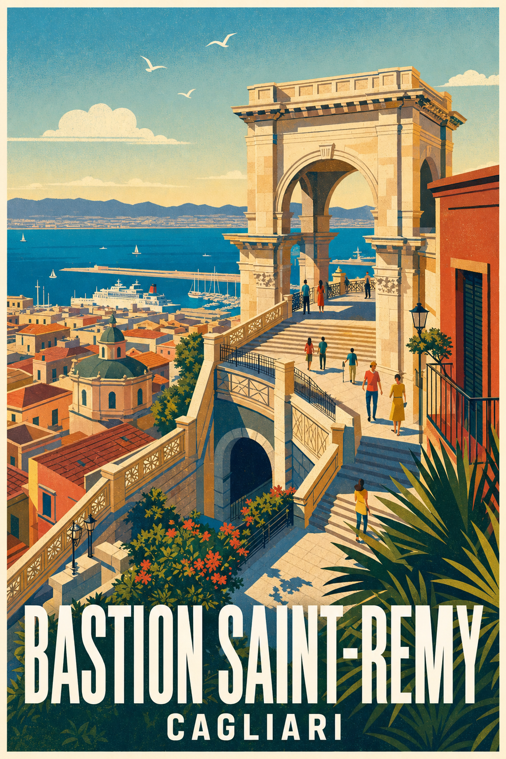 Affiche du Bastion Saint-Rémy, poster de Cagliari