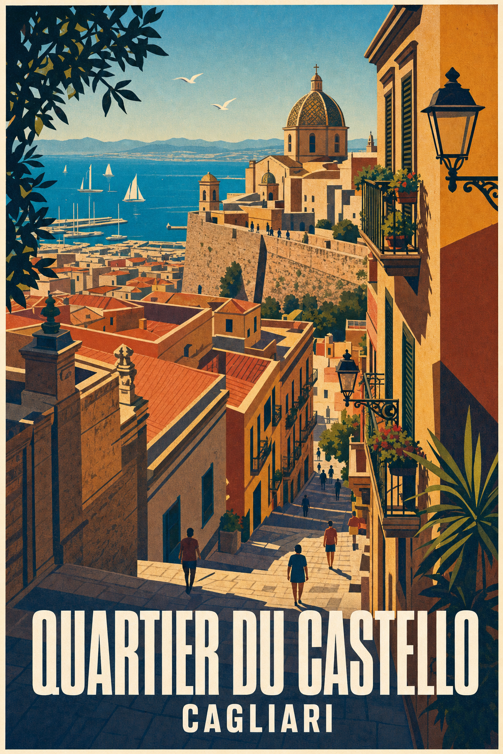 Affiche du Quartier du Castello, poster de Cagliari