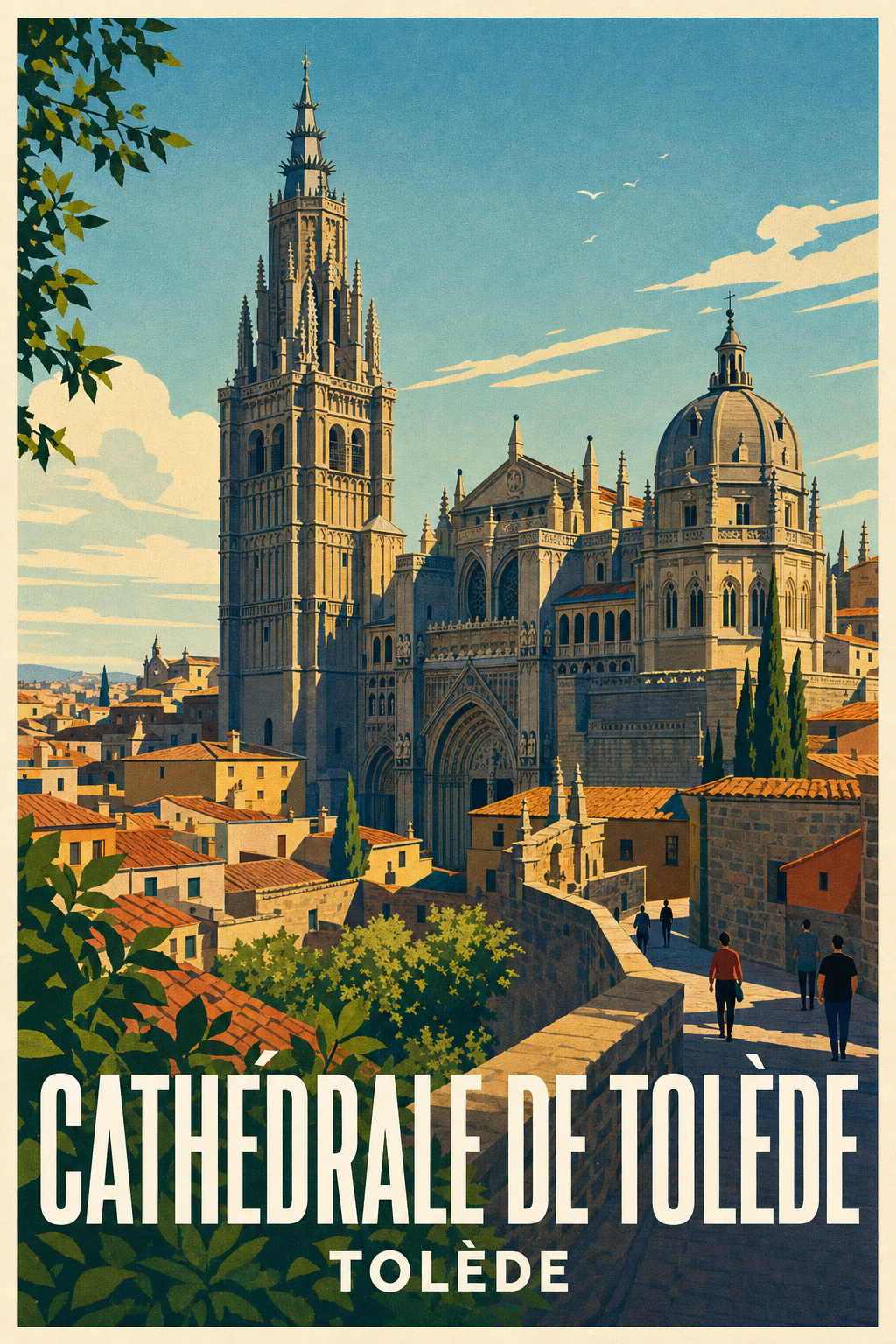 Affiche de la Cathédrale de Tolède, poster Espagne
