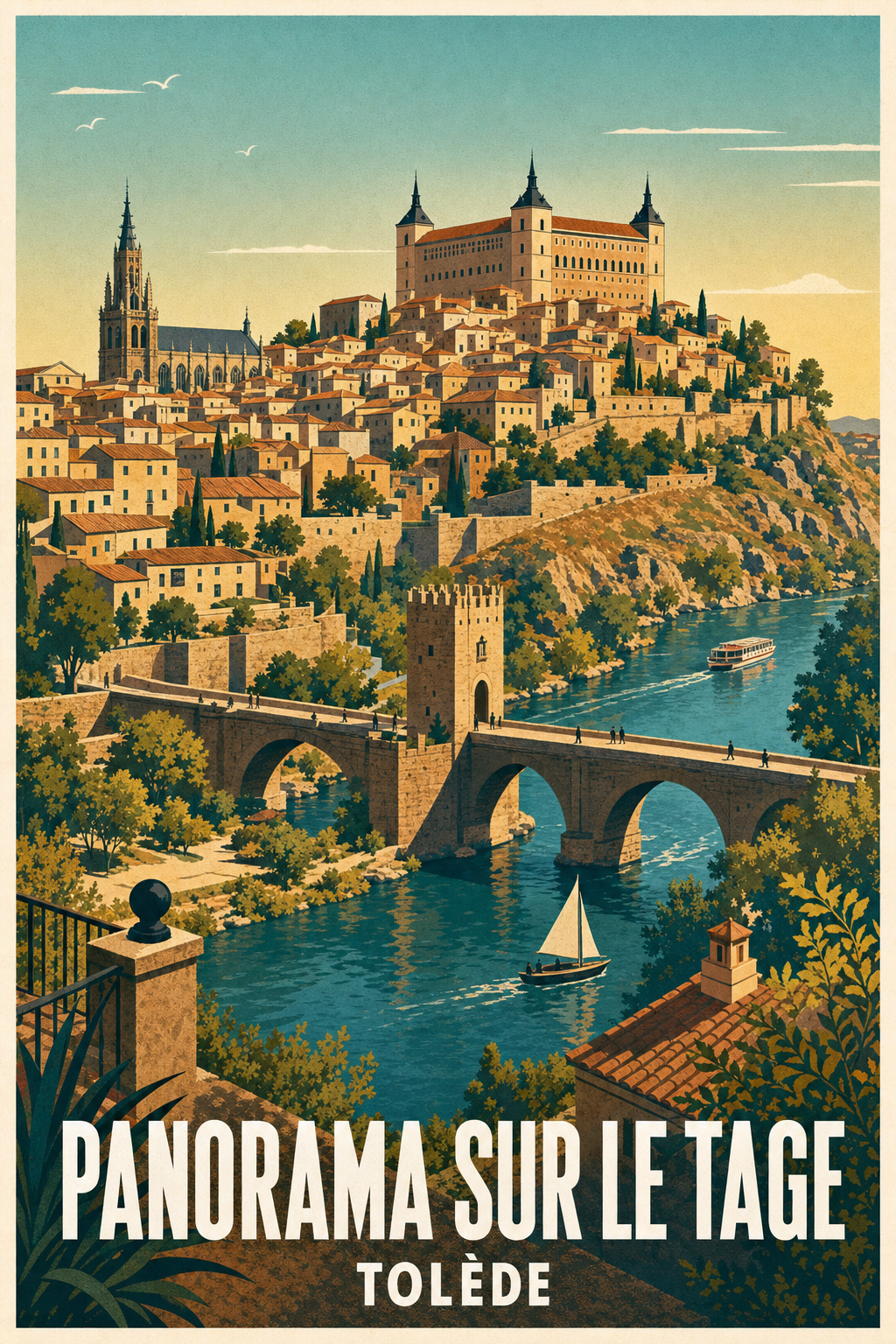 Affiche de Tolède, poster Panorama sur le Tage