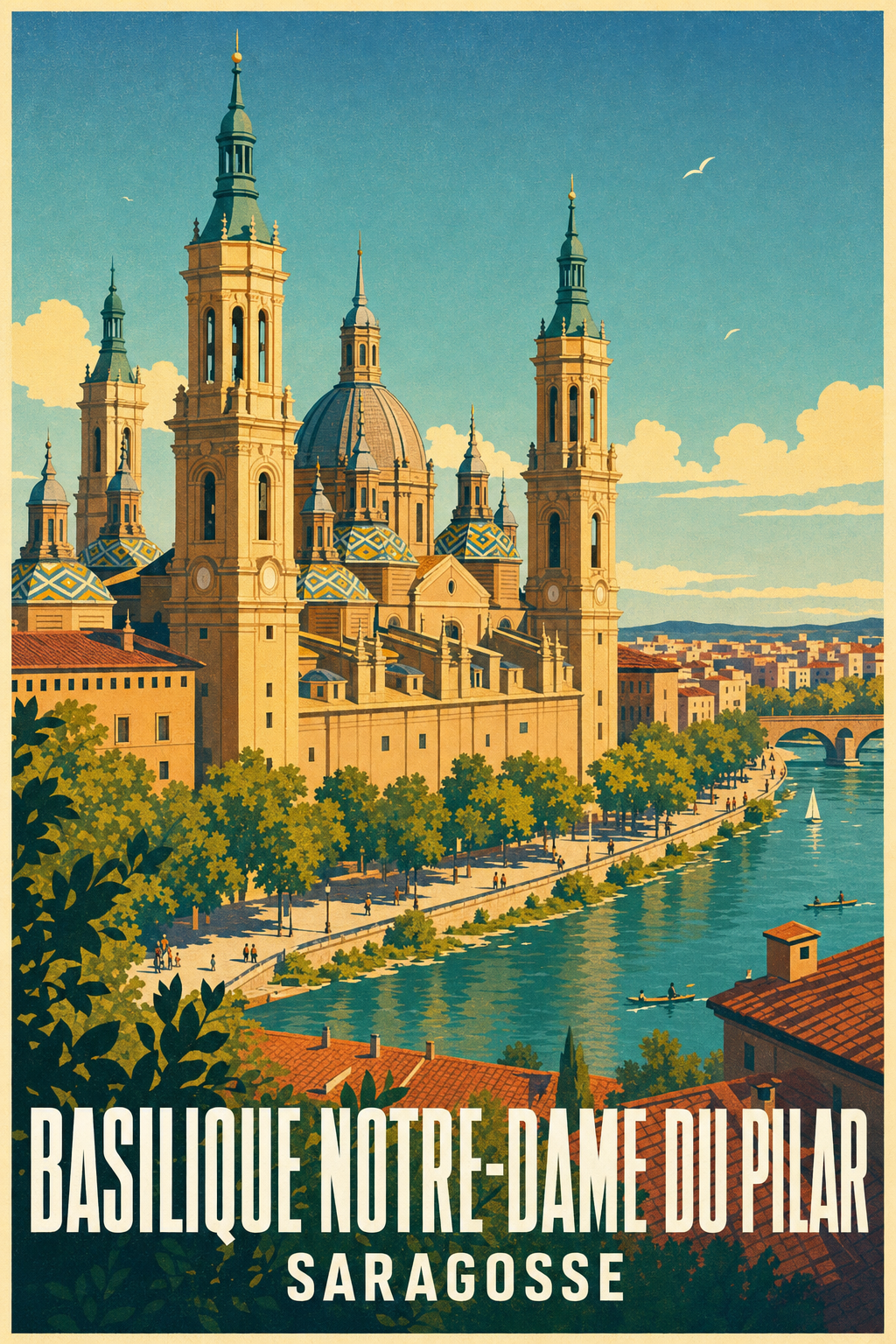 Affiche de Saragosse, poster Basilique du Pilar