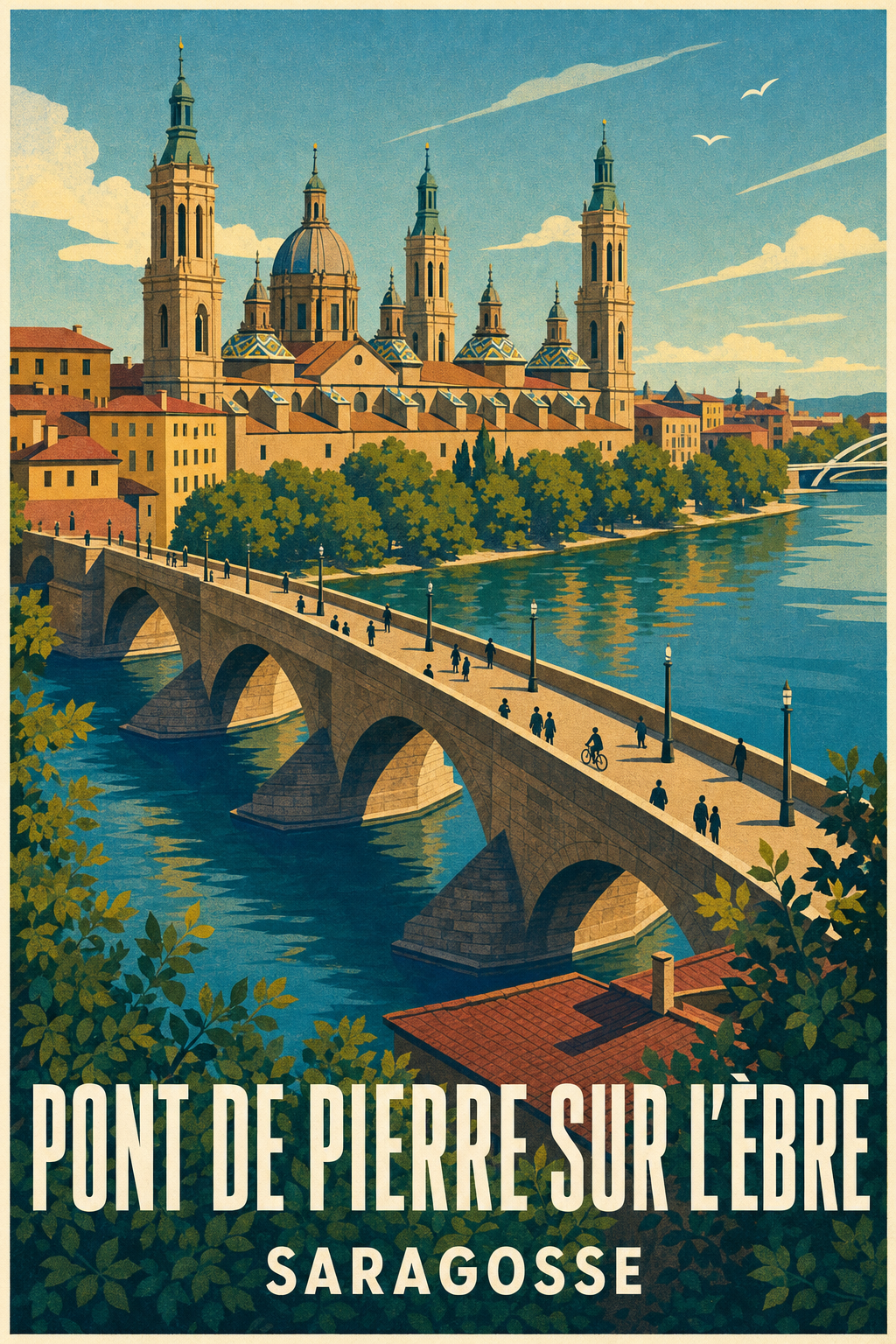 Affiche de Saragosse, poster Pont de Pierre