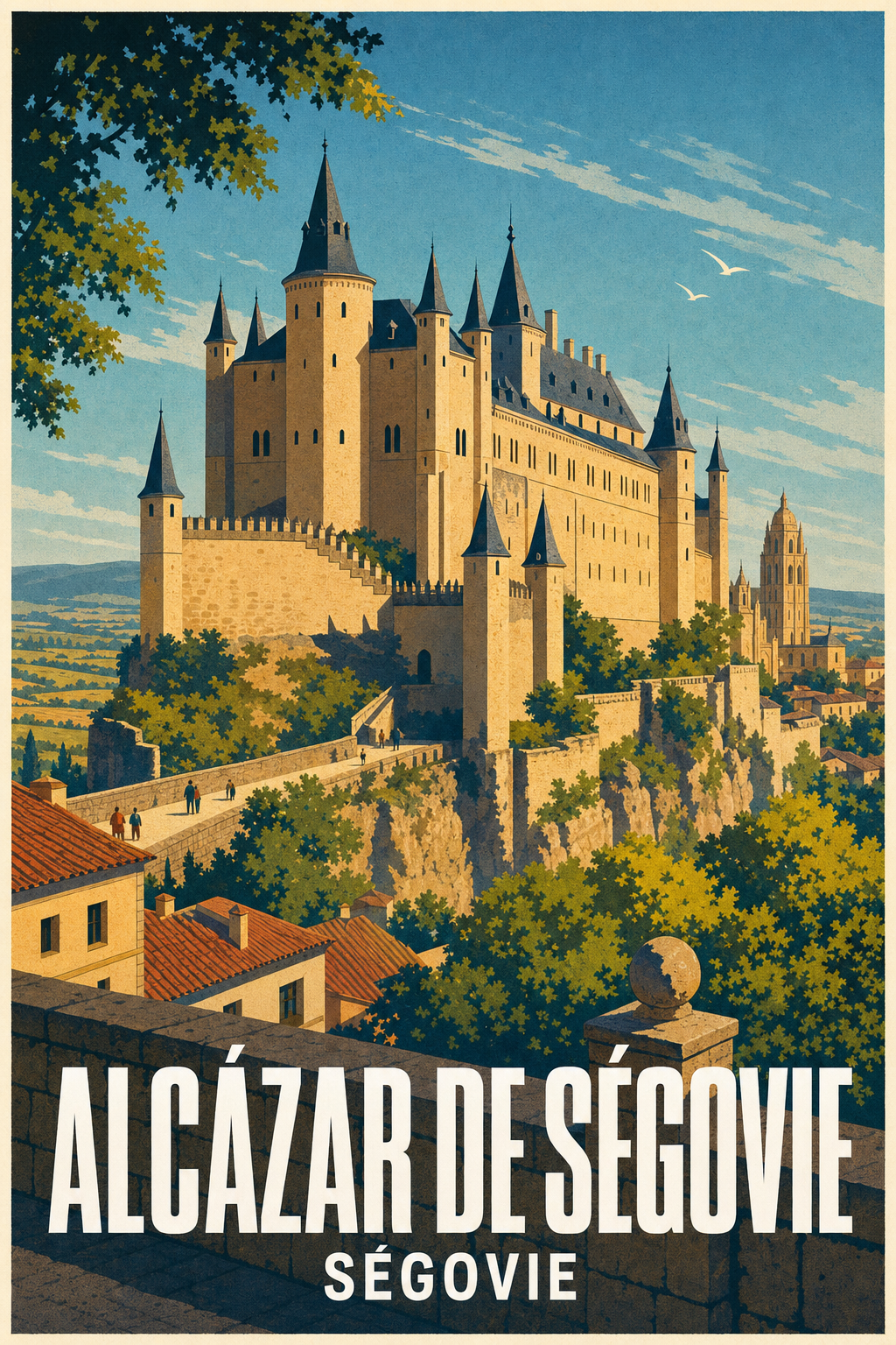 Affiche de l'Alcázar de Ségovie, poster Espagne
