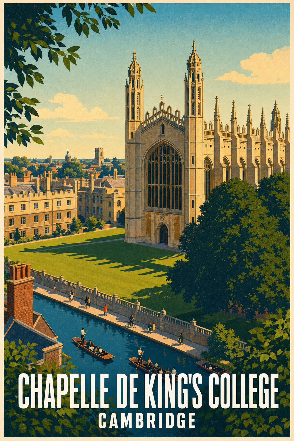 Affiche de King's College, poster de Cambridge