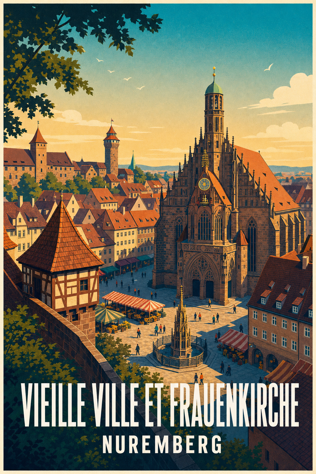Affiche de Nuremberg, la Frauenkirche