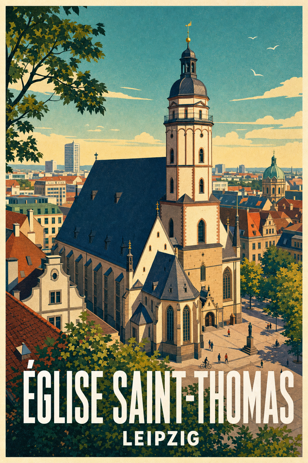 Affiche de l'église Saint-Thomas, poster de Leipzig