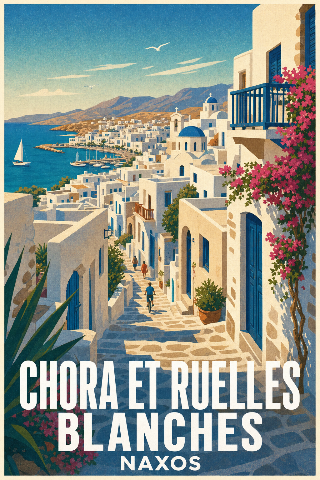 Affiche de Naxos, poster dômes bleus