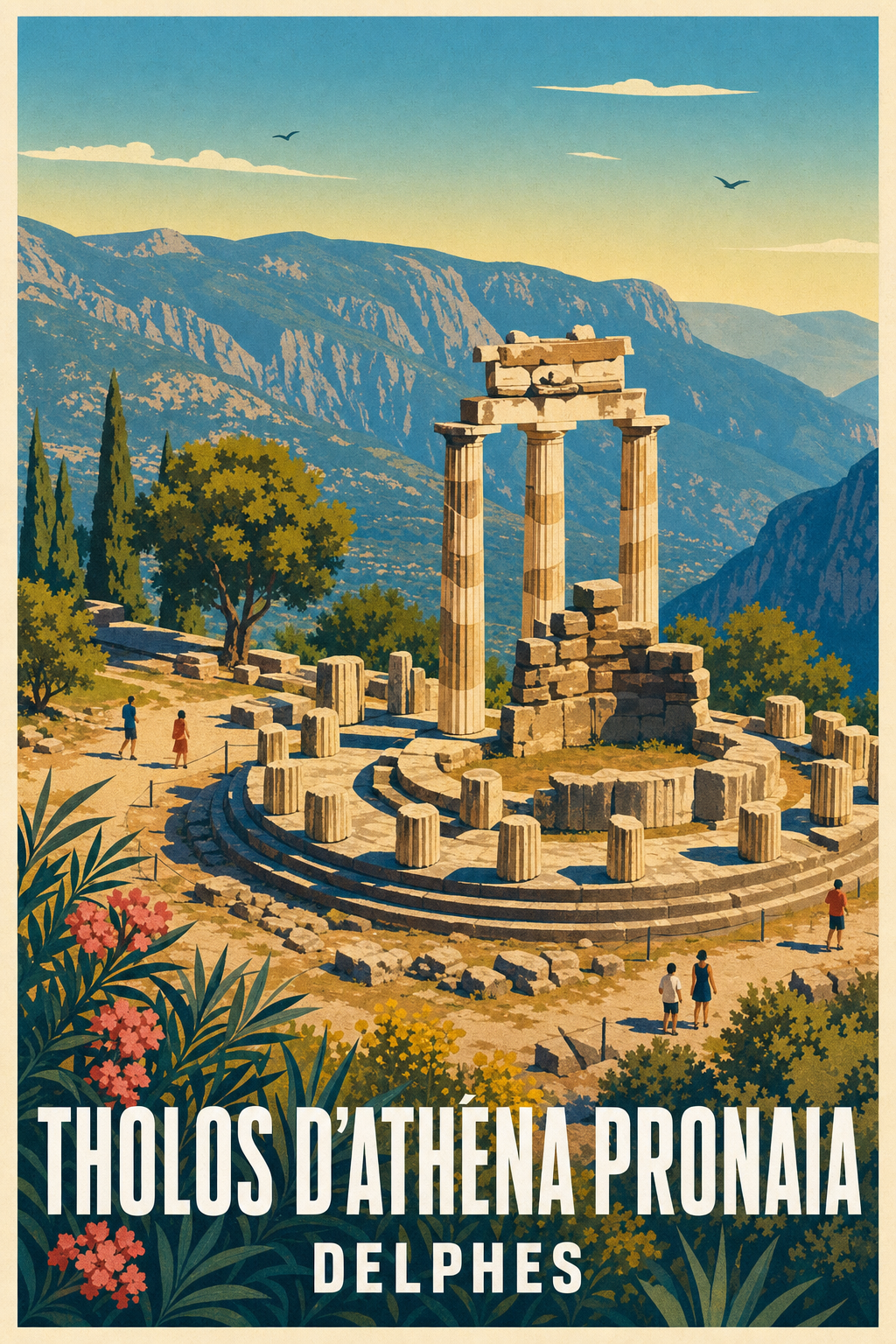 Affiche de Delphes, poster Tholos d'Athéna Pronaia