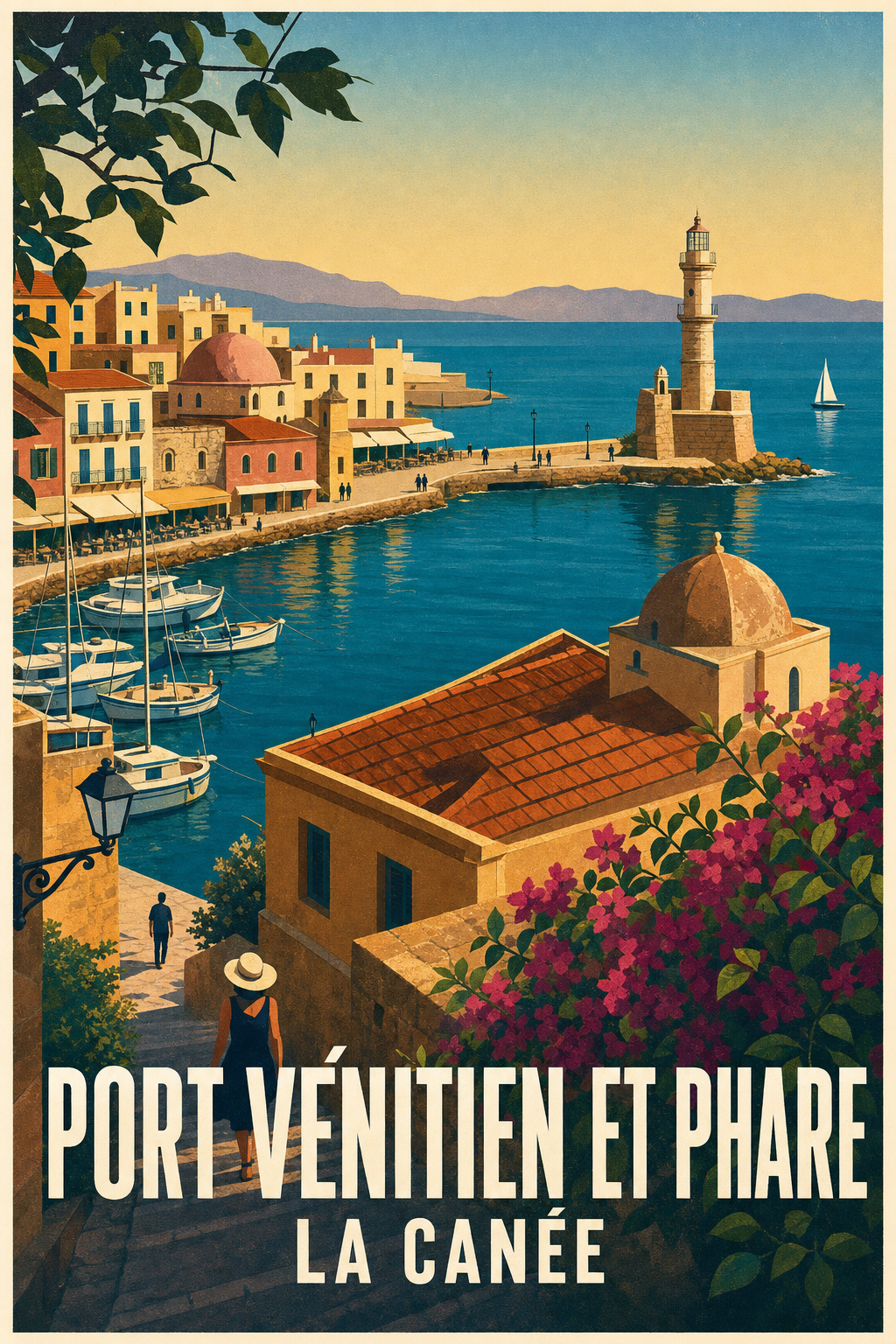 Poster de La Canée, port vénitien et phare