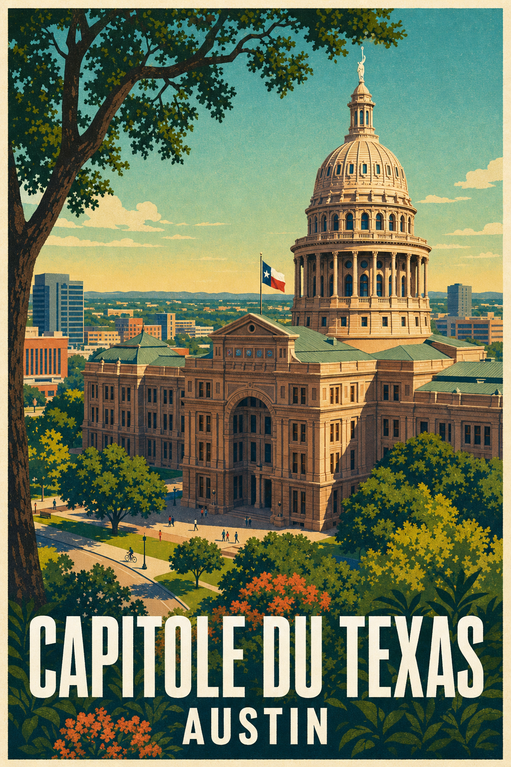 Affiche du Capitole du Texas, poster Austin