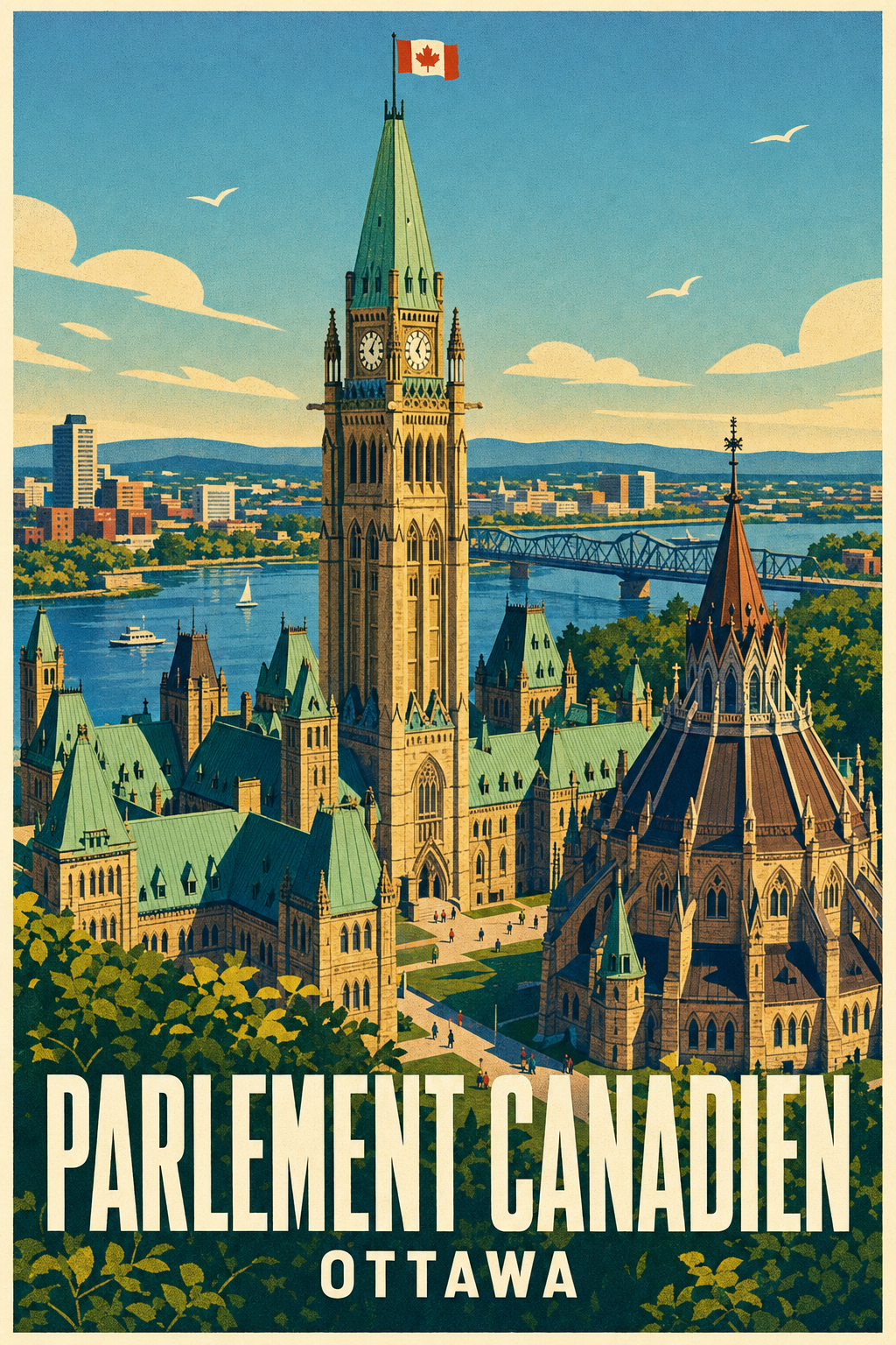 Affiche d'Ottawa, poster Parlement Canadien