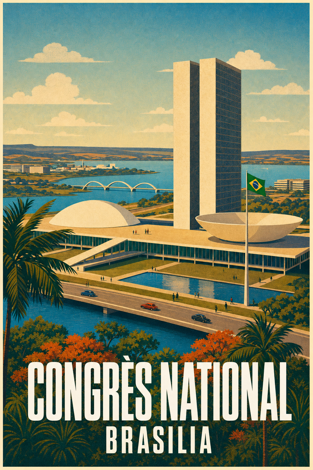 Affiche de Brasilia, Congrès National du Brésil