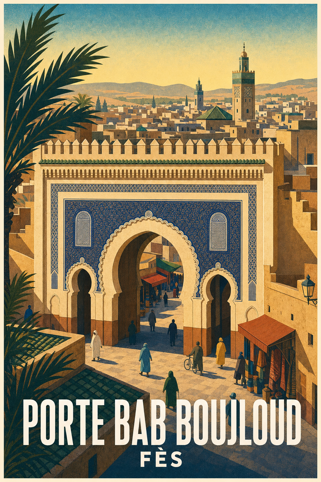 Affiche de Fès, poster Porte Bab Boujloud
