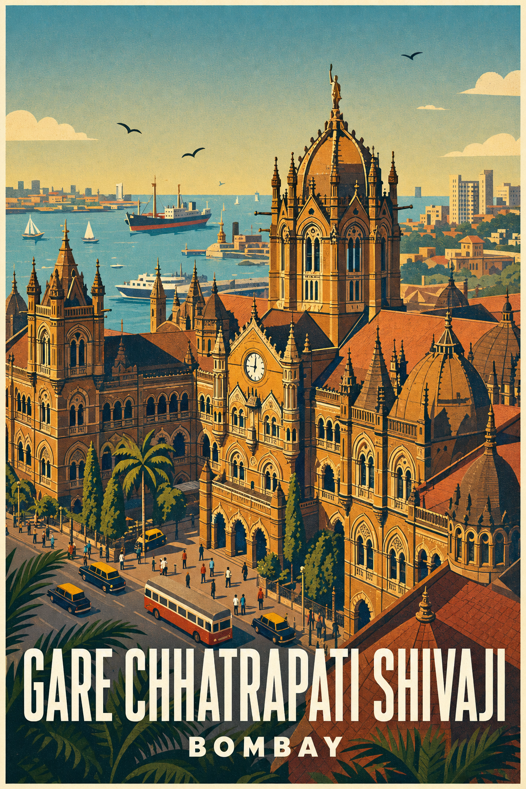Affiche de Bombay, poster gare Chhatrapati Shivaji