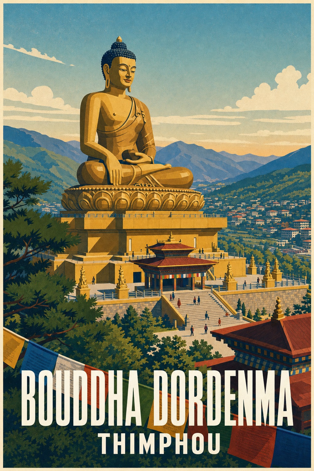 Affiche de Thimphou, poster Bouddha Dordenma