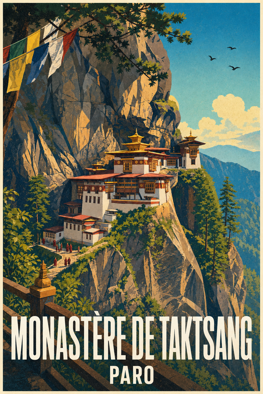 Affiche du Monastère de Taktsang, poster Bhoutan