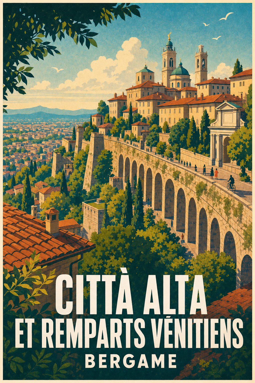 Poster de Bergame, Città Alta et remparts