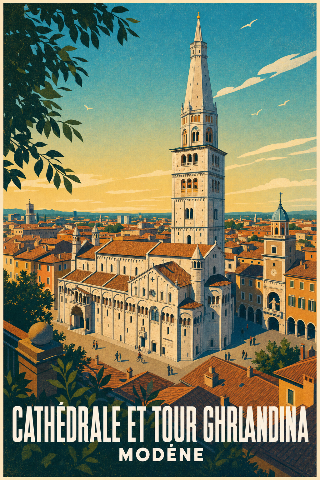Affiche de Modène, poster cathédrale et tour